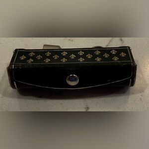 Brevettato Genuine Italian Leather Lipstick Case  Accents Mirror Vintage